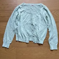 ハニーズ COLZA 透かし編みカーディガン M ミントグリーン