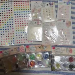 カラフルネイルシールとパーツセット