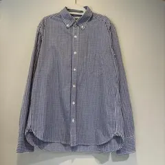ブルー✖️ホワイトギンガムチェックシャツ　L