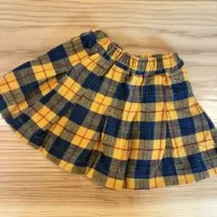 【ブリーズ】黄色 チェックスカート 80サイズ