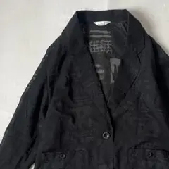 new Haribe 七分袖ジャケット 黒ブラック フリーサイズ 日本製 レース
