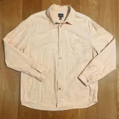 H&M シャツ　長袖　オレンジ　サーモンピンク　コットン　オーバーサイズ　春