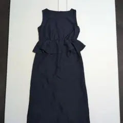 【未着用】 ノースリーブ ペプラム ワンピース ネイビーのサムネイル