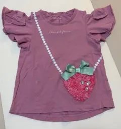 anyFAM 半袖Tシャツ いちごモチーフ ピンク 90cmのサムネイル