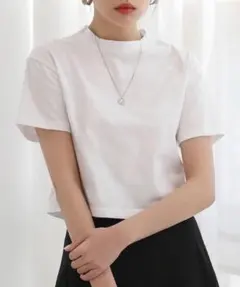 デイリームード ベーシック 半袖クロップTシャツ 白のサムネイル