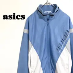 asics トラックジャケット 青　S 長袖　日本製　レトロスタイル　90s