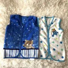 クマ刺繍付き　フリース　スリーパー 50cm 2枚セット