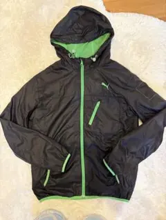 Puma ウィンドブレーカー S ブラック/グリーン