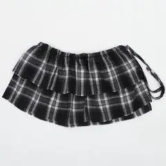 【WEGO】チェックラップスカート 巻きスカート レイヤード 腰巻き フリルのサムネイル