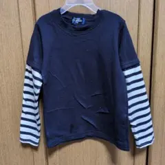 長袖カットソー 黒と白のストライプ