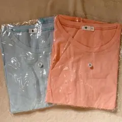 【お得な2色2枚組】Tシャツ 無地 ストレッチ 綿100 カットソー レディースのサムネイル