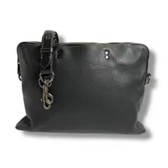 【レア】COACH コーチ　ショルダーバッグ　レザー　黒　シボ革　68273