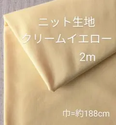ニット生地◆2m◆クリームイエロー