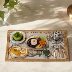 ミニチュア ウィンナーコーヒーと抹茶パンケーキ 洋食セット