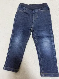 プティマイン　オーガニックコットン ダークブルーデニムパンツ 90cm