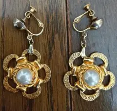 ヴィンテージ　ゴールド パール イヤリング