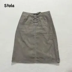 t917 【ストラ】　バックレースアップスエードスカート　タイトスカートのサムネイル