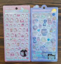 【新品未開封】ボンボンドロップシール ハローキティmini ナイトみゃう 2枚組