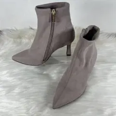 美品 RANDA スエードショートブーツ ポインテッドトゥ ベージュ M