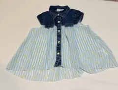 デニムストライプシャツ 80cm