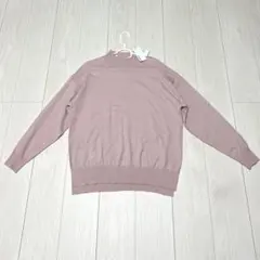 【新品】Lサイズ　薄手ニット　ハイネック　ピンク　セーター　タートルネック