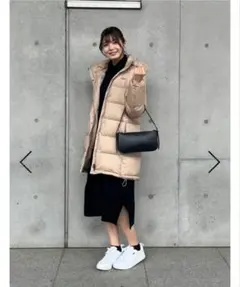ラコステ LACOSTE フード脱着ダウンコート ベージュ ロングダウンのサムネイル