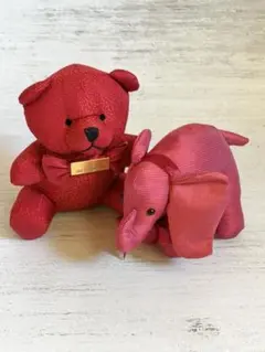 ジムトンプソン　赤いクマとゾウのぬいぐるみセット