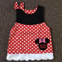 ミニーマウス ドット柄エプロン 95-105cm