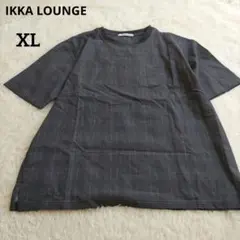XL　ikka　イッカ　半袖グレンチェックシャツ　グレー　ビッグシルエットのサムネイル