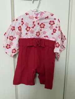 花柄和風ロンパース 70-80cm お食い初め