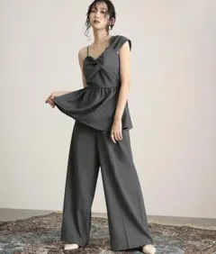 atlo ビスチェセットアップ　グレー　パーティードレス　オケージョンドレス