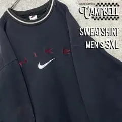 【激レア3XL☆US輸入90s】ナイキ スウッシュ刺繍スウェットトレーナー