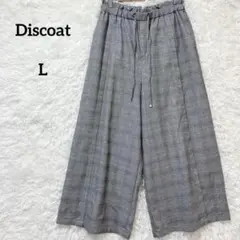 Discoat ディスコート ワイドパンツ L ウエストゴム グレンチェック