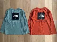 超美品♪ノースフェイス　 ロングスリーブスクエアロゴティー　140 2枚セット