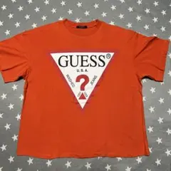 GUESS オレンジ トライアングルロゴ Tシャツ