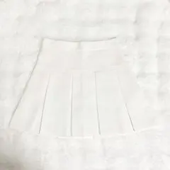 ホワイト プリーツミニスカート