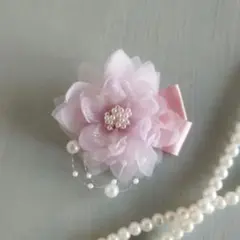 フェアリーピンクにほんのり紫　子供　キッズ　コサージュ　ブローチ　入学式　入園式