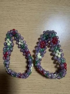 カラフルビーズブレスレット2個セット