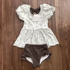 女の子 さくらんぼ柄 水着 セパレート 120