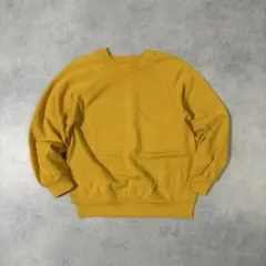 80s バセットウォーカー ラグラン スウェット マスタードイエロー 辛子色