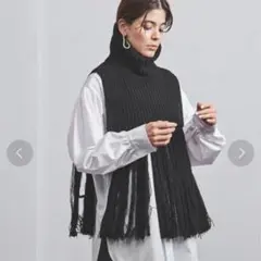 未使用品★ハイク★定価3万 フリンジ ケープ ノースリーブ ベスト ジレ