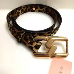 #☆ヒョウ柄 ゴールドバックル ベルト☆未使用