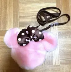【美品】ミニーちゃん 首掛け ポシェット ぬいぐるみ ポーチ ショルダー