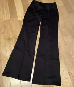 オンワード樫山 マルチミックス センタープレス スラックス パンツ ブラック S