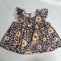 ヒョウ柄 ひまわり柄 ノースリーブ トップス