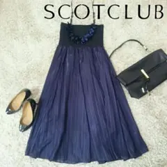 【超美品】スコットクラブ メイトリーゼ 結婚式 膝丈ドレス 4-005