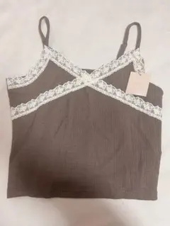 【新品未使用】NICE CLAUP レースキャミソール ブラウン フリーサイズ