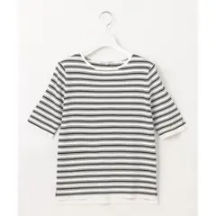 23区【洗える】レーヨンポリエステルストレッチ 5分袖 ニット 15950円　Mのサムネイル