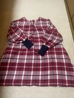 学研　赤チェックのスモック　美品