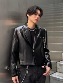 (ALUDE SELECT) sleeve belt short jacket